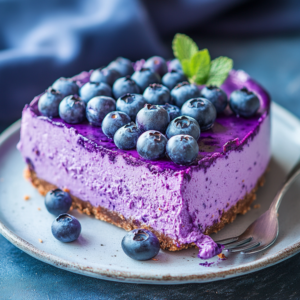 Airy No-Bake Blueberry Cheesecake Recipe