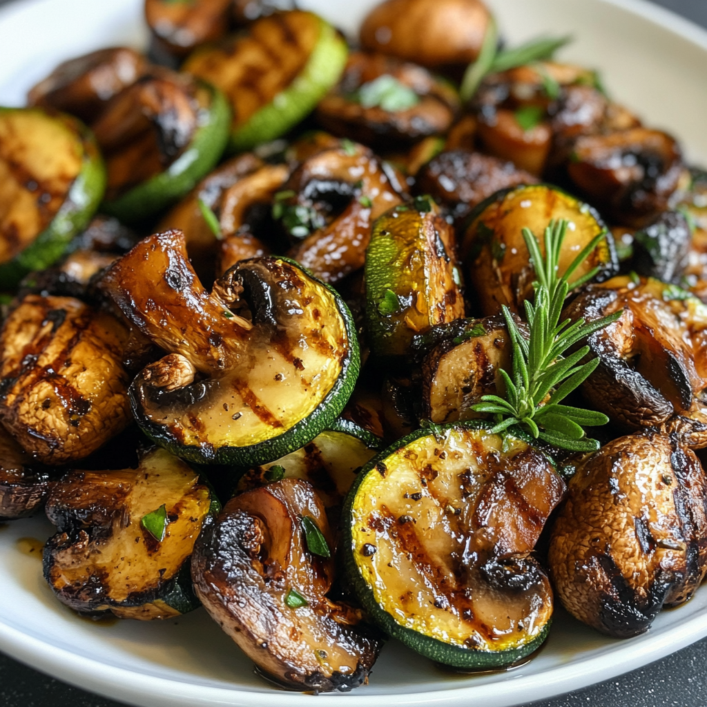 Balsamic Grilled Zucchini and Mushrooms