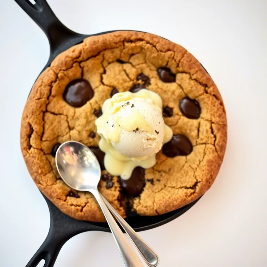 Chocolate Chip Cookie Skillet with Vanilla Ice Cream