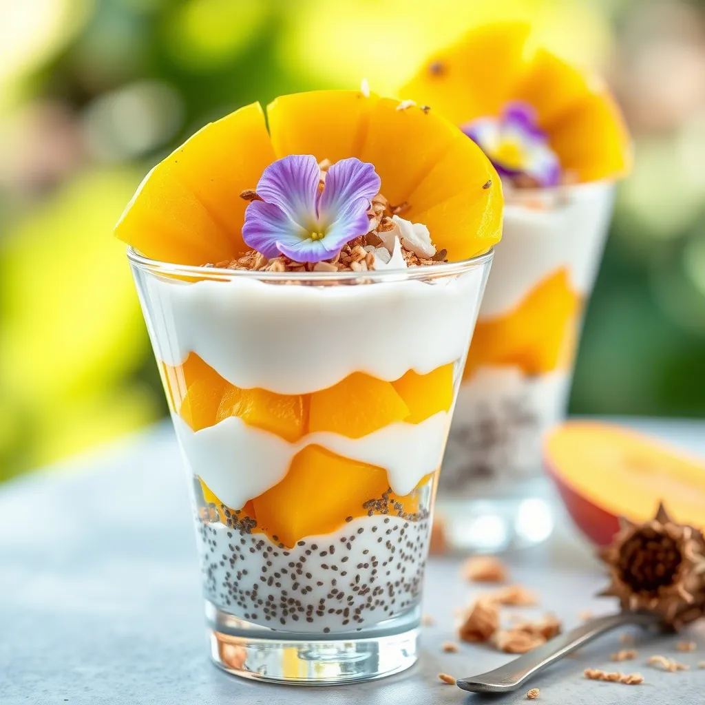Coconut Chia Pudding with Fresh Mango