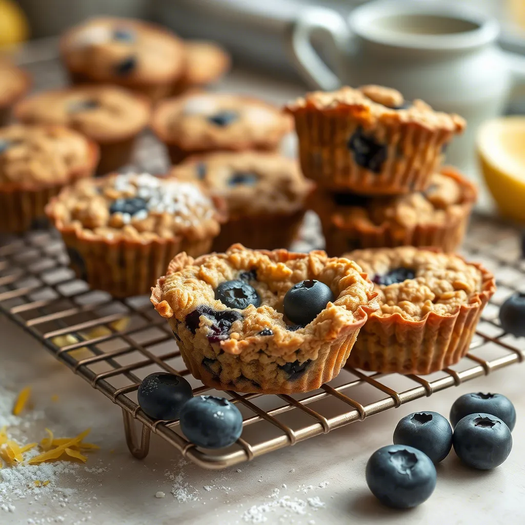 Lemon Blueberry Baked Oatmeal Cups