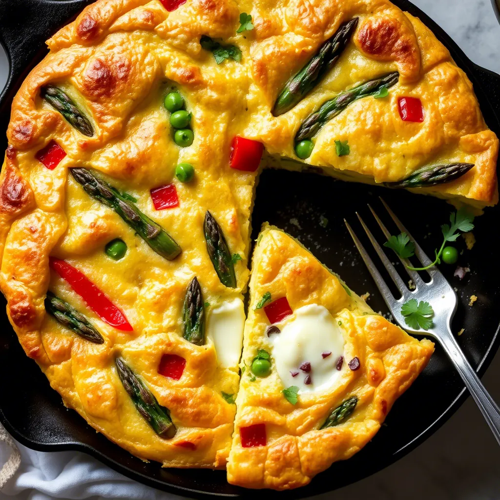 Spring Vegetable Frittata with Goat Cheese