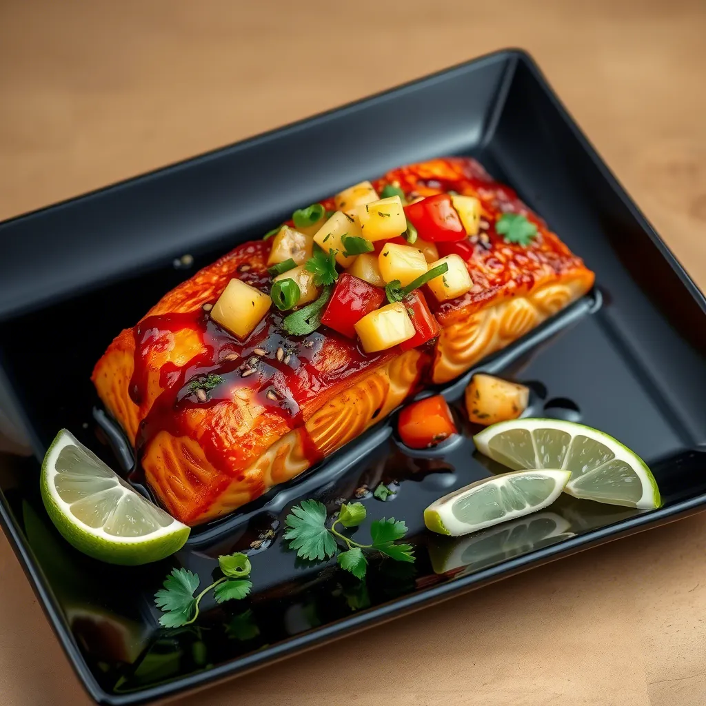 Teriyaki Glazed Salmon with Pineapple Salsa